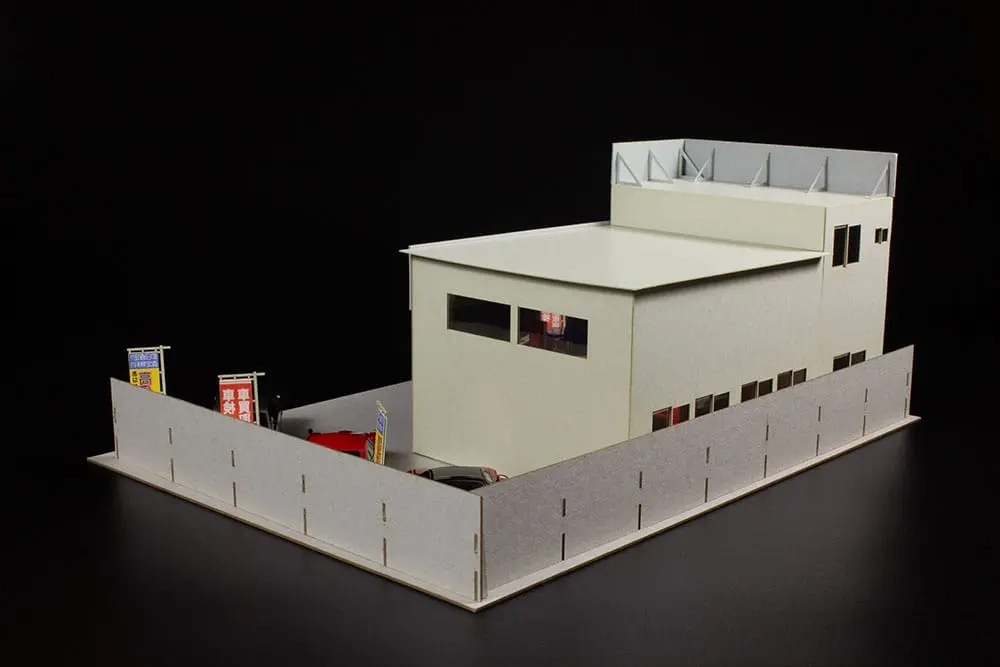 Originálna ilustrácia 1/80 papierová stavebnica 1/64 Auto garage - Great Cars Specialtyshop 10 cm produktová fotografia