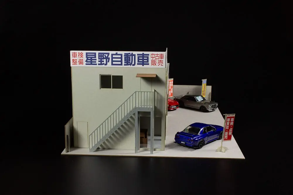 Originálna ilustrácia 1/80 papierová stavebnica 1/64 Auto garage - Great Cars Specialtyshop 10 cm produktová fotografia