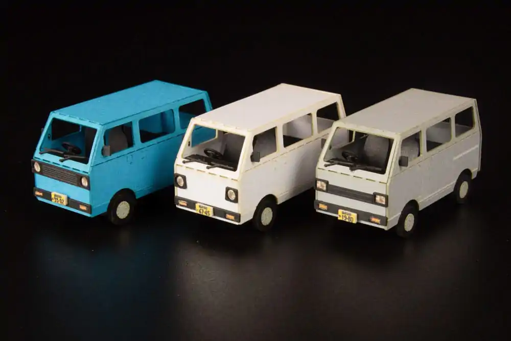Originálna ilustrácia 1/80 Papierový model Kit 1/80 Town Corner Accessory Series Kei Van (white/blue/silver) 2 cm produktová fotografia