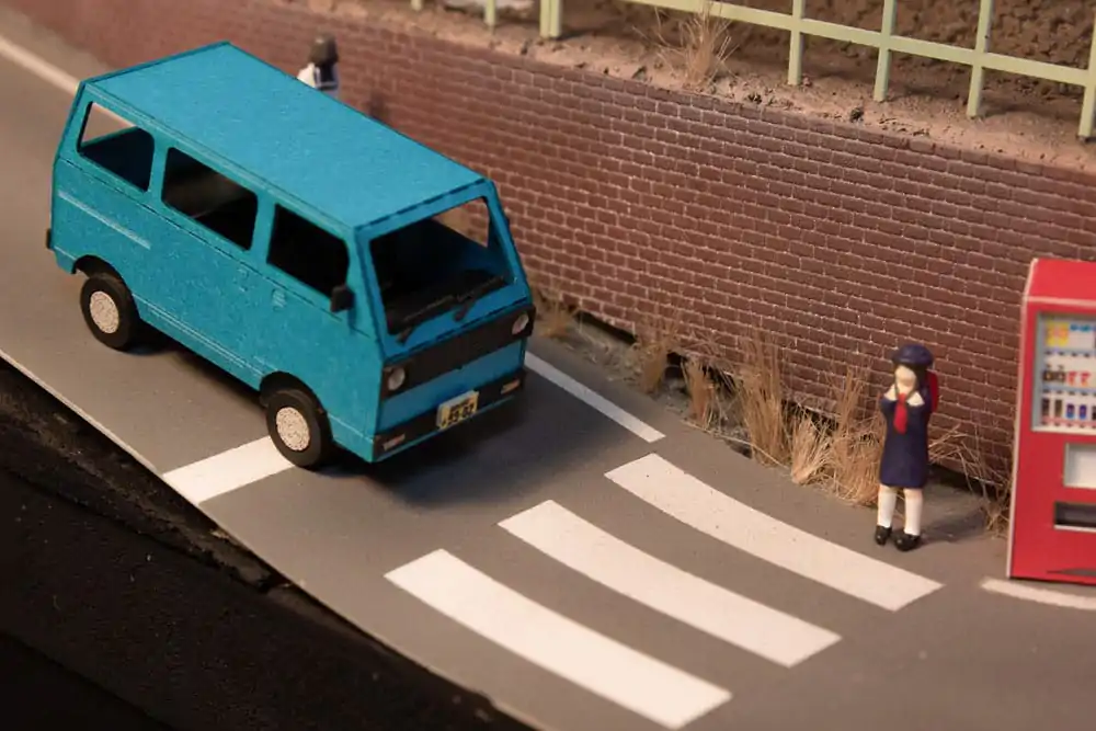 Originálna ilustrácia 1/80 Papierový model Kit 1/80 Town Corner Accessory Series Kei Van (white/blue/silver) 2 cm produktová fotografia