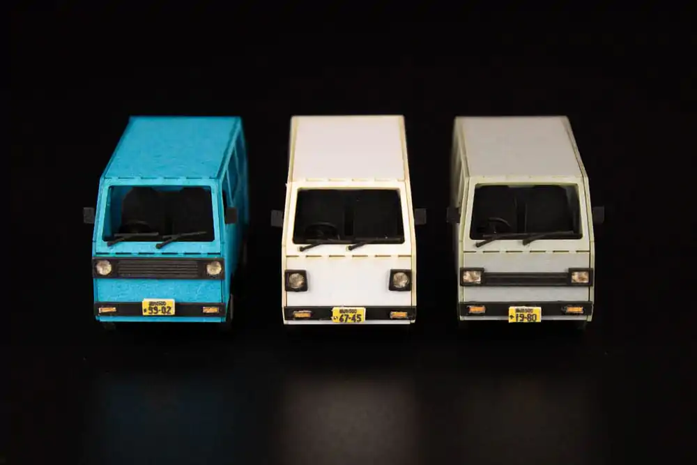 Originálna ilustrácia 1/80 Papierový model Kit 1/80 Town Corner Accessory Series Kei Van (white/blue/silver) 2 cm produktová fotografia