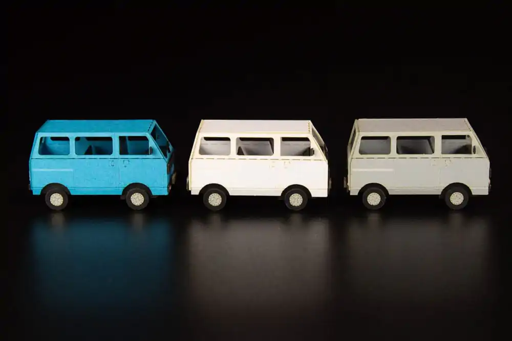 Originálna ilustrácia 1/80 Papierový model Kit 1/80 Town Corner Accessory Series Kei Van (white/blue/silver) 2 cm produktová fotografia