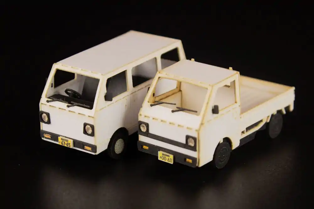 Originálna ilustrácia 1/80 Papierový model Kit 1/80 Town Corner Accessory Series Kei Van (white/blue/silver) 2 cm produktová fotografia