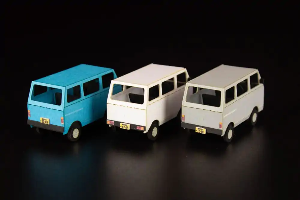 Originálna ilustrácia 1/80 Papierový model Kit 1/80 Town Corner Accessory Series Kei Van (white/blue/silver) 2 cm produktová fotografia