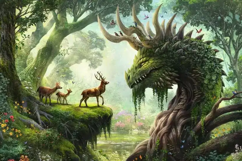 Originálna Ravensburger Kvalita Puzzle The forest dragon awakens (3000 dielikov) produktová fotografia