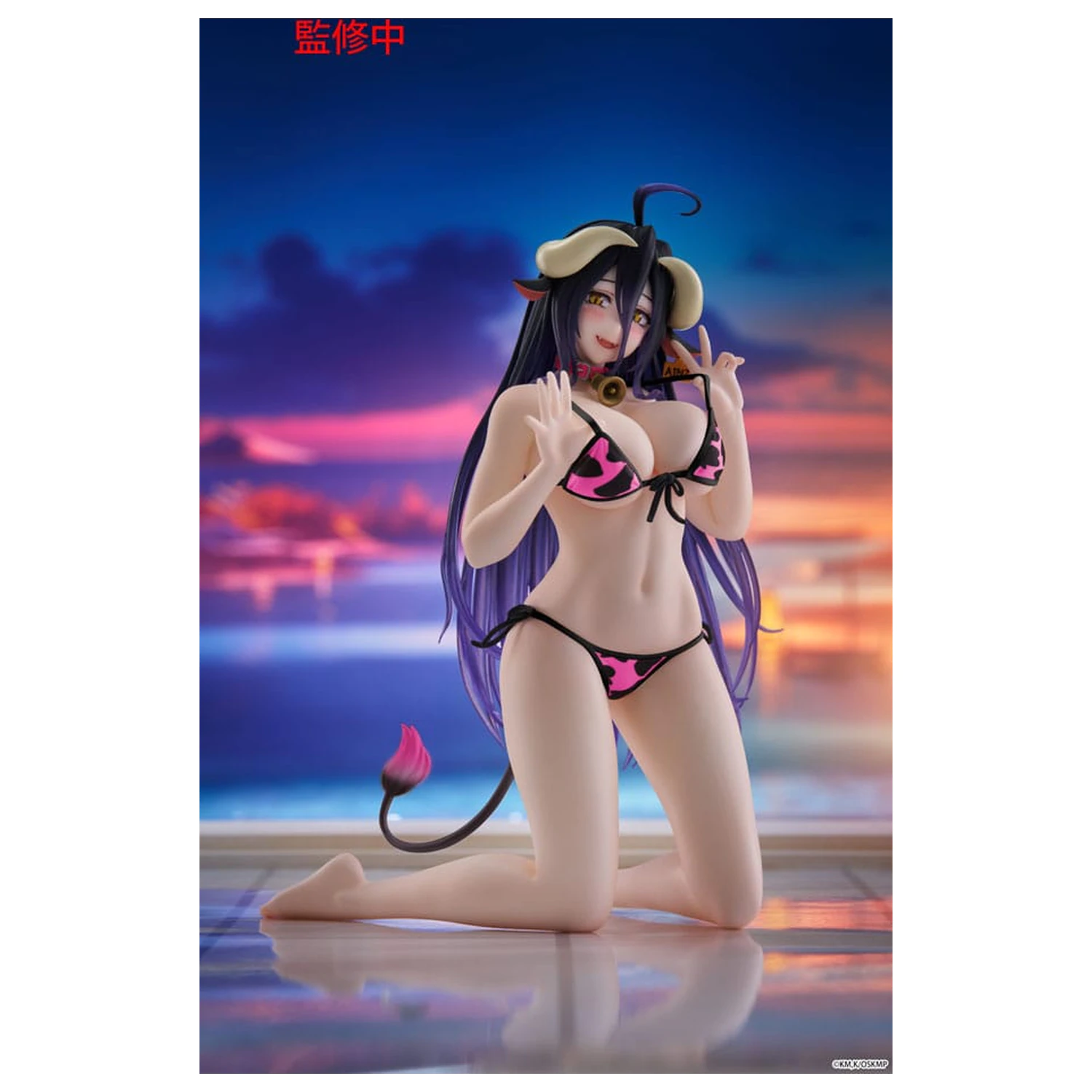 Overlord PVC Socha Desktop Cute Figure Albedo Cow-Print Swimsuit Ver. Renewal 13 cm produktová fotografia