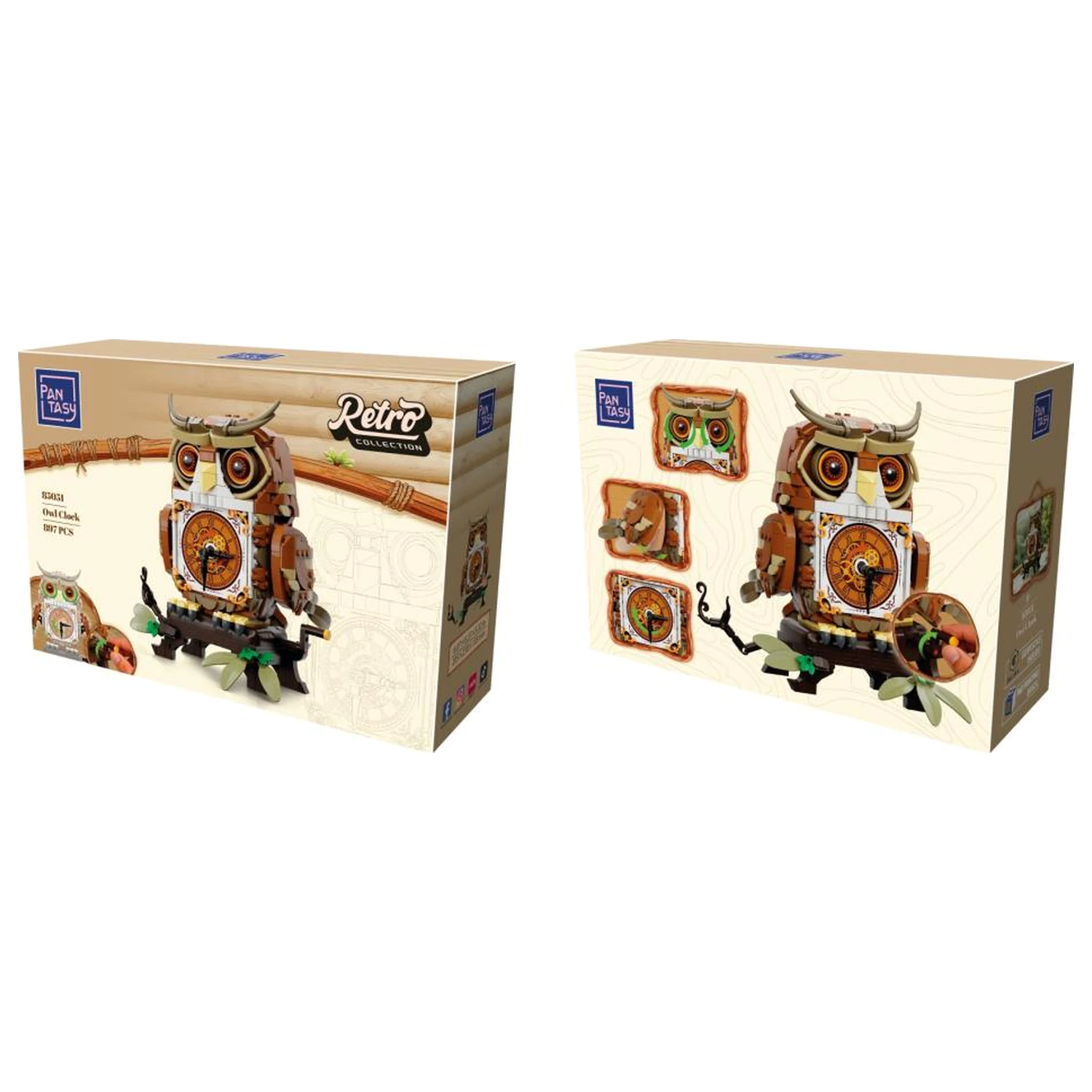 PANTASY Owl Clock stavebnica 897 ks produktová fotografia