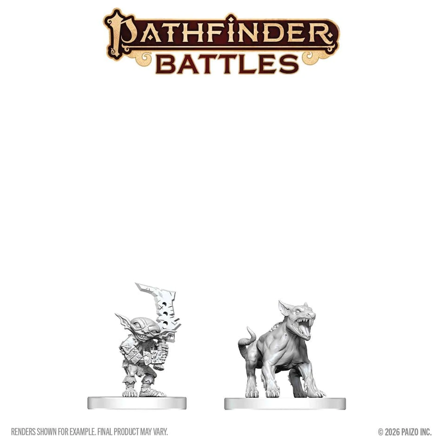 Pathfinder Battles Deep Cuts nenamaľovaná miniatúra Goblin Commando & Goblin Dog 13 cm produktová fotografia