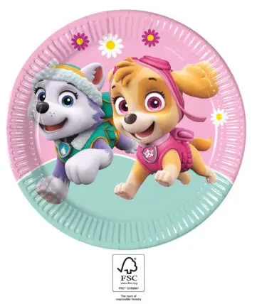 Paw Patrol Skye a Everest papierové taniere 8 ks 23 cm FSC produktová fotografia