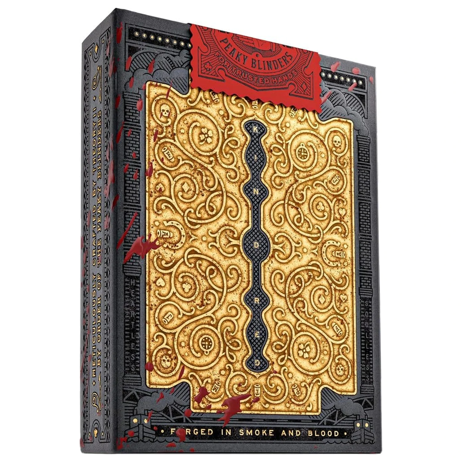 Peaky Blinders hracie karty ukované v dyme a krvi produktová fotografia