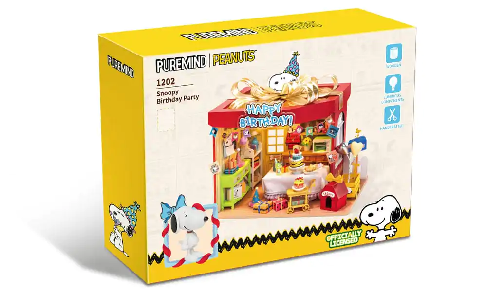 Peanuts Puremind Construction Birthday Party drevená stavebnica produktová fotografia