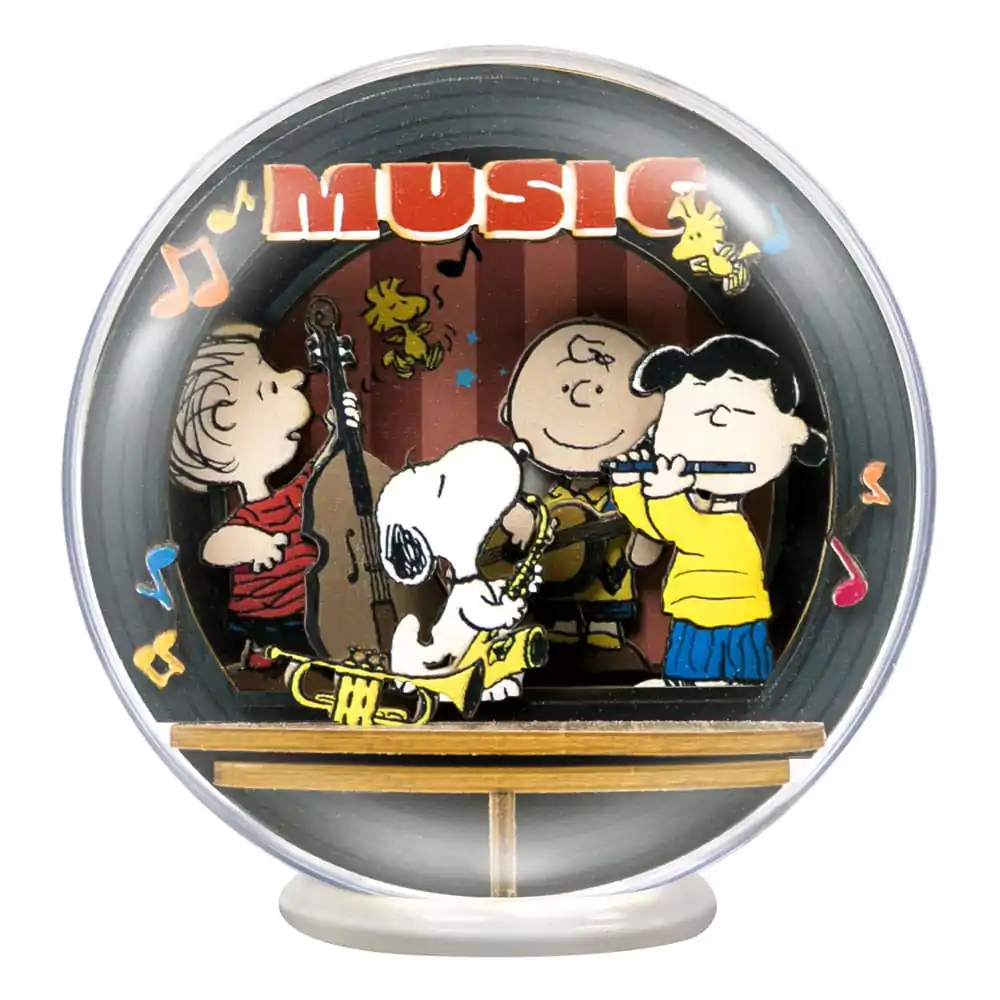 Peanuts Puremind stavebnica modelu glóbus drevený divadelný glóbus Night of Music produktová fotografia