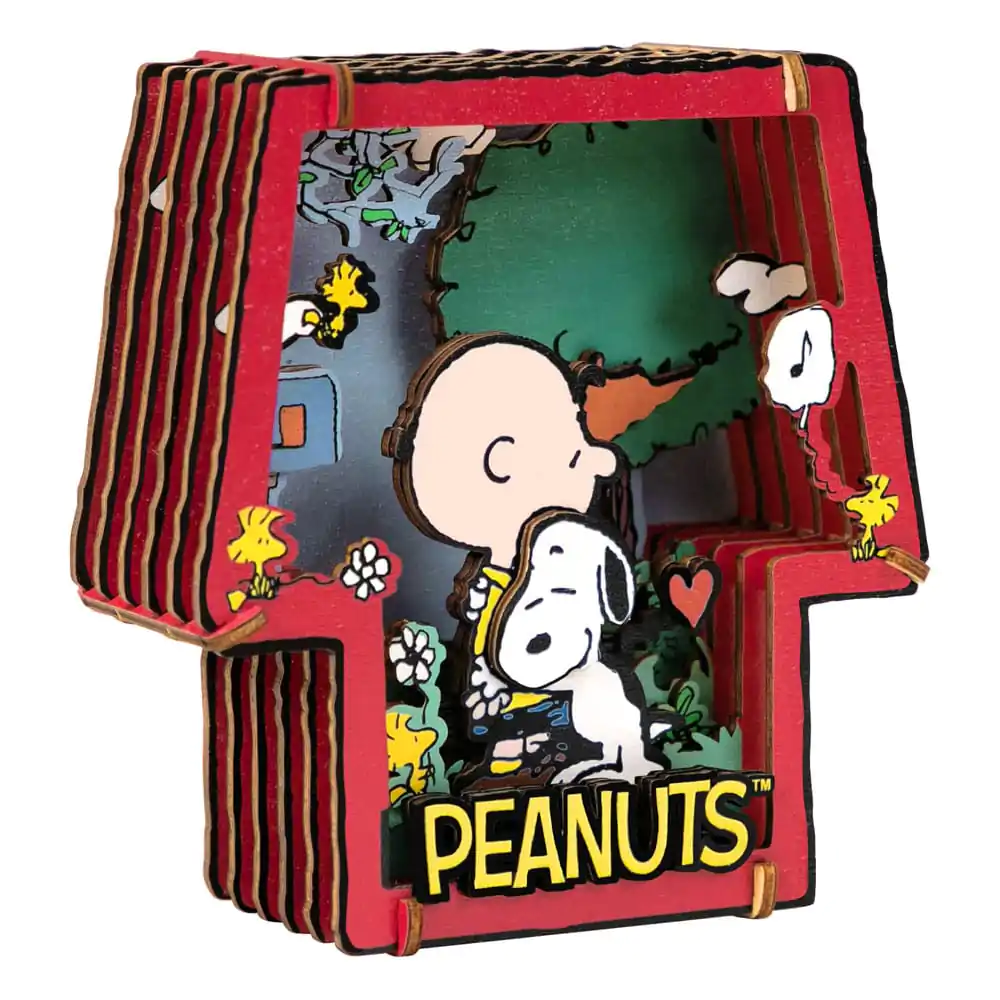 Peanuts Puremind modelová stavebnica drevené divadlo Healing Hug produktová fotografia