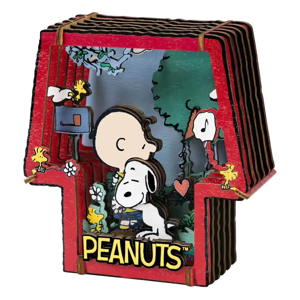 Peanuts Puremind modelová stavebnica drevené divadlo Healing Hug produktová fotografia