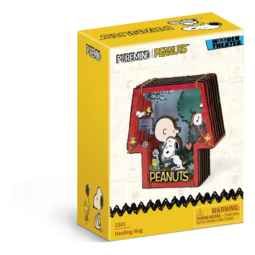 Peanuts Puremind modelová stavebnica drevené divadlo Healing Hug produktová fotografia