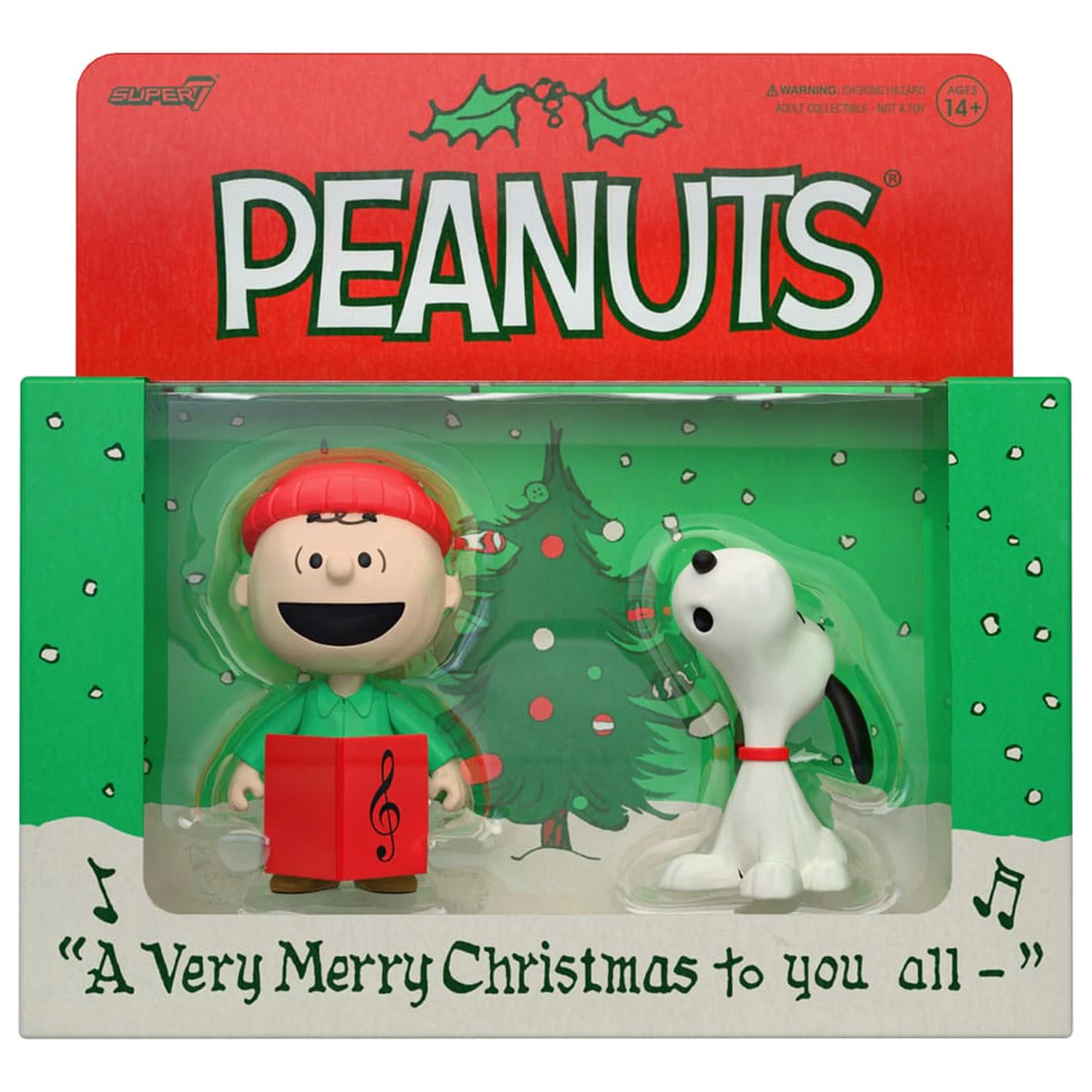Peanuts ReAction akčné figúrky 2-Pack Brown a Snoopy (Caroling) 10 cm produktová fotografia