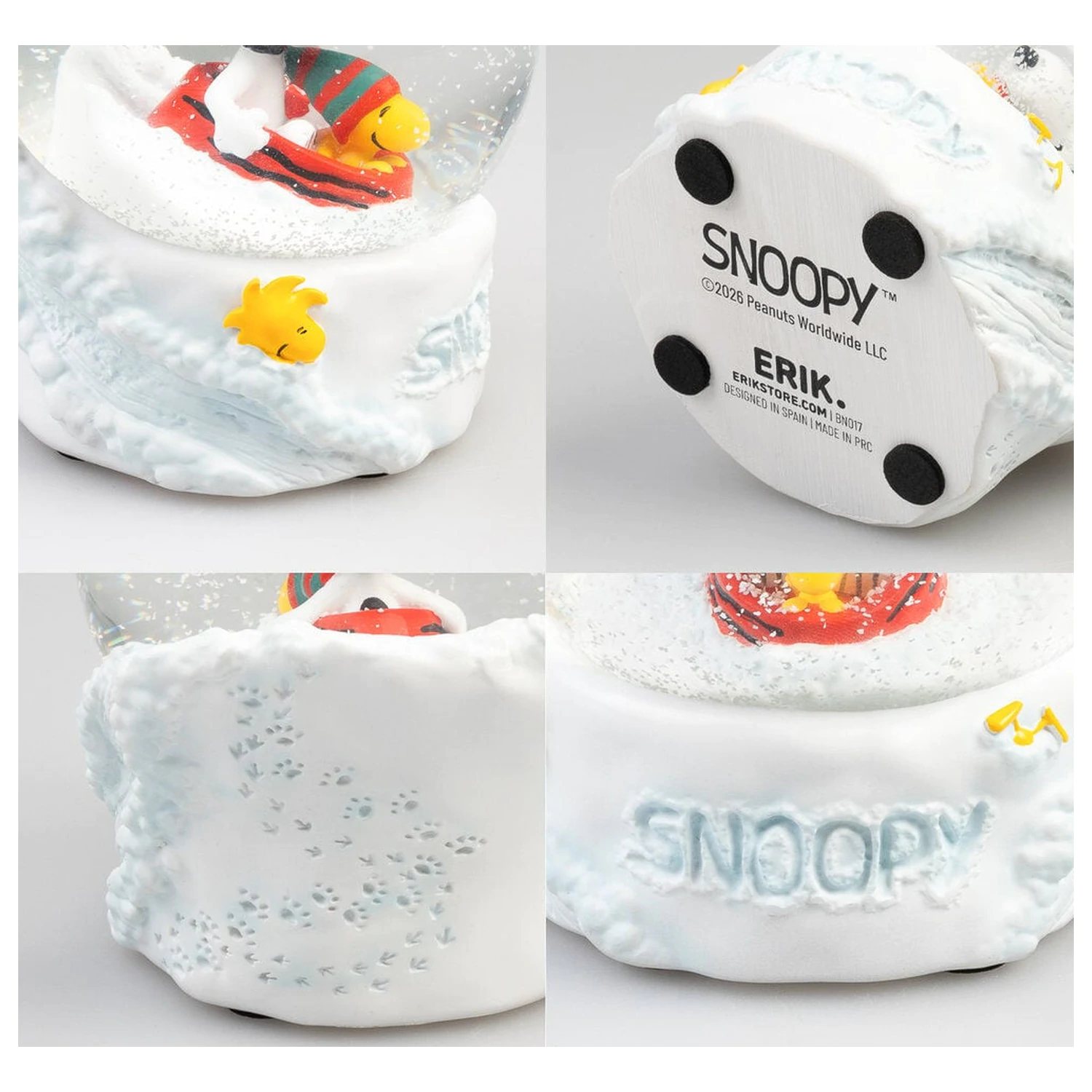 Peanuts Snoopy snehová guľa produktová fotografia