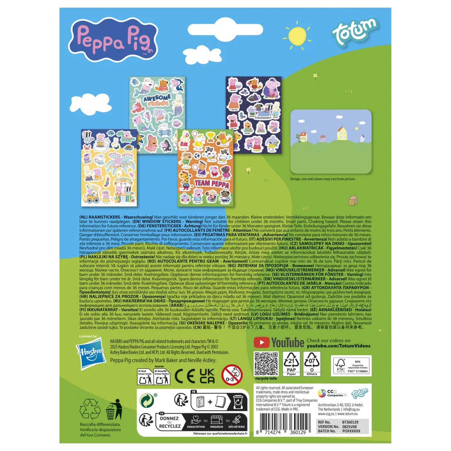 Peppa Pig Awesome Friends súprava okenných nálepiek produktová fotografia
