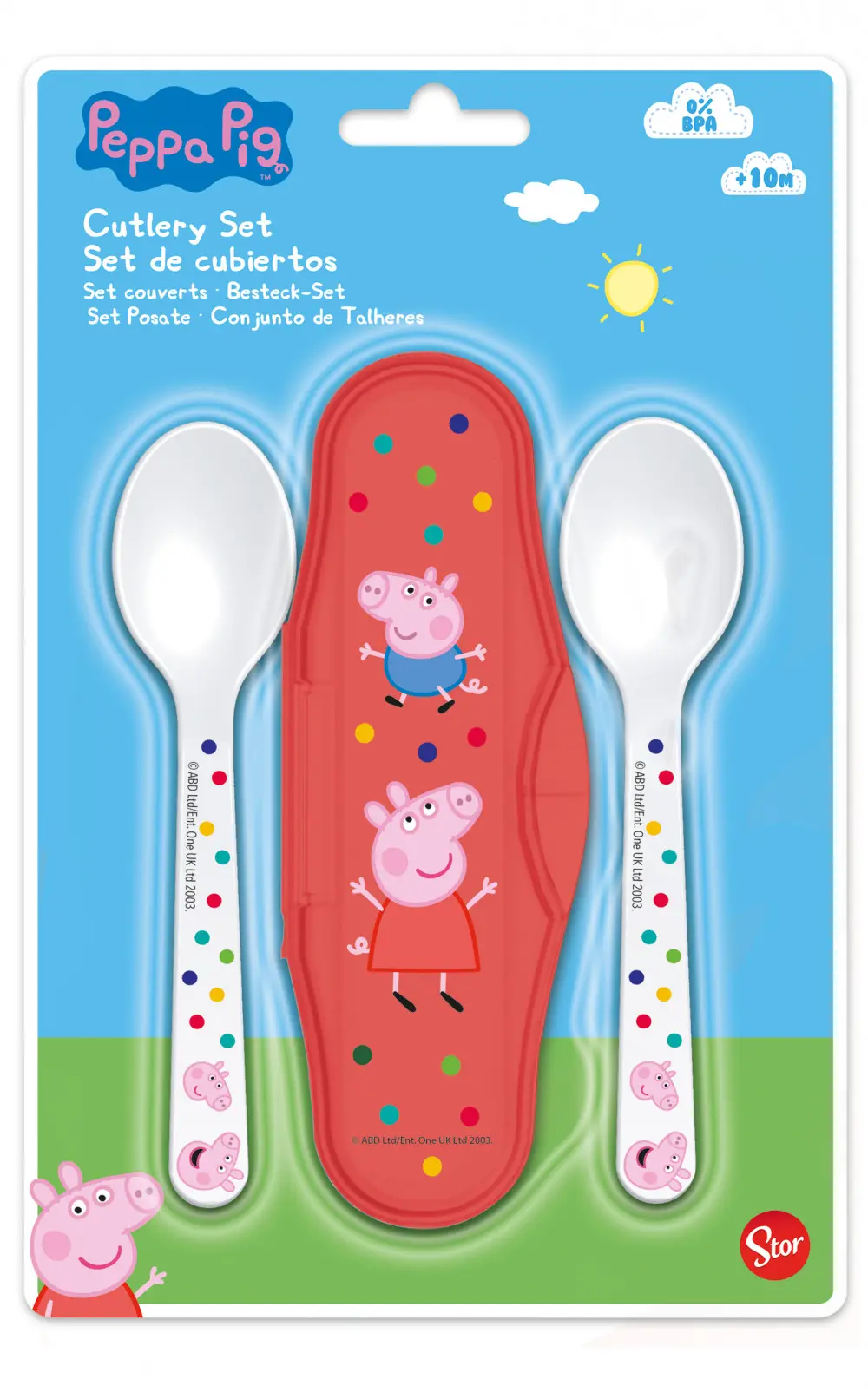 Peppa Pig detský cestovný set príborov produktová fotografia
