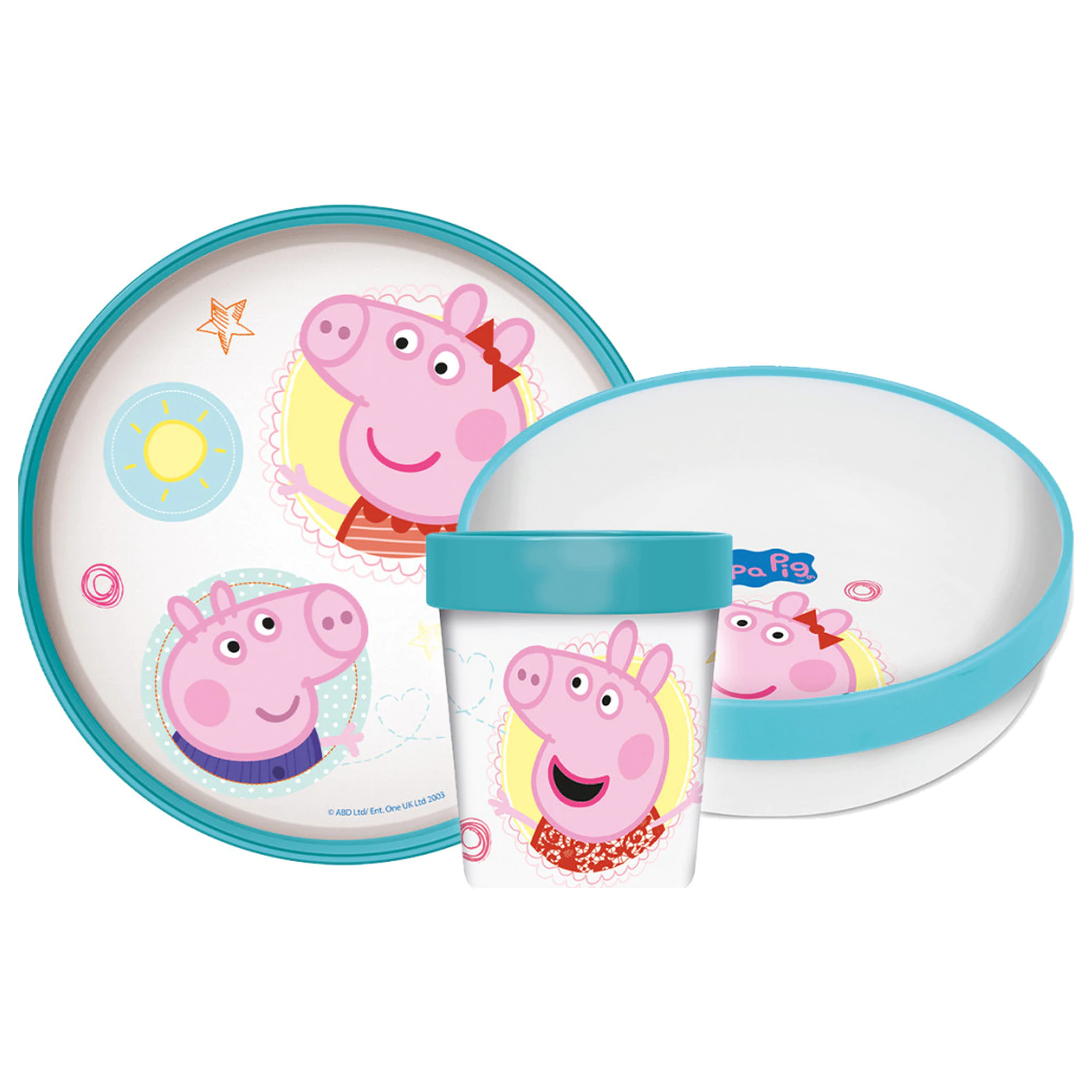 Peppa Pig Core protišmykový obedový set, micro plastový set produktová fotografia