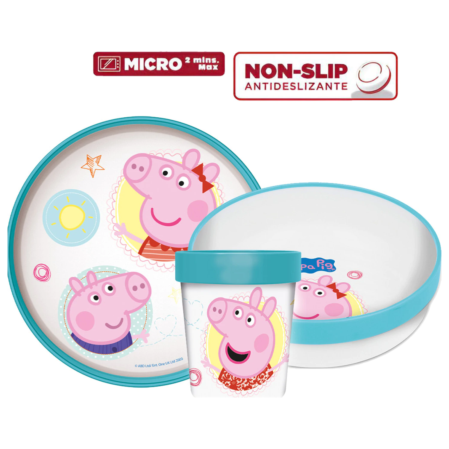 Peppa Pig Core protišmykový obedový set, micro plastový set produktová fotografia