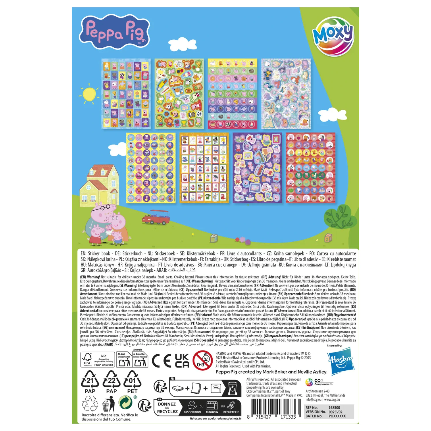 Peppa Pig Rodinný Balík Nálepiek 8 listov produktová fotografia