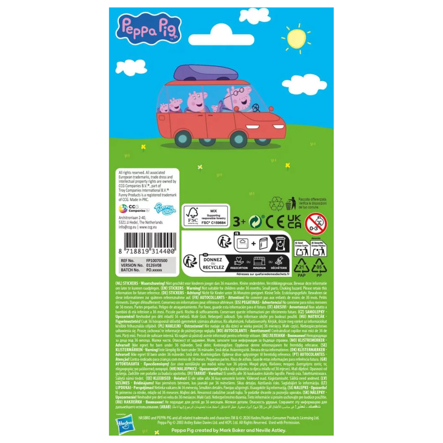 Peppa Pig Family Time nálepka produktová fotografia
