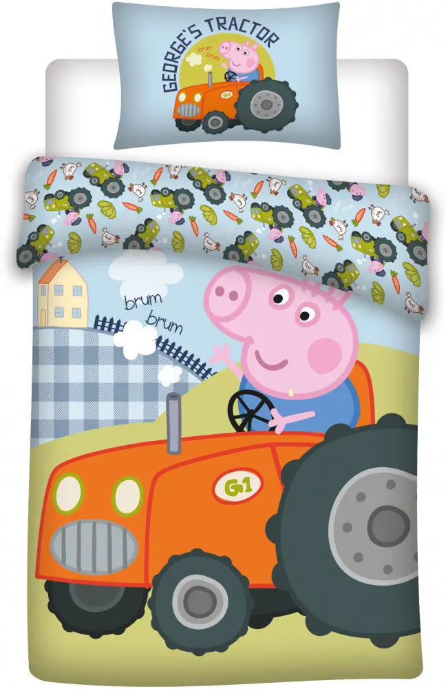 Peppa Pig Detská obliečka na paplón 100x135 cm, 40x60 cm produktová fotografia