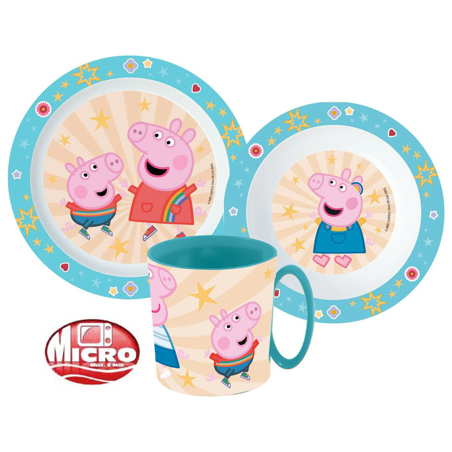 Peppa Pig Kindness jedálenský set, mikro plastový set s hrnčekom 350 ml produktová fotografia