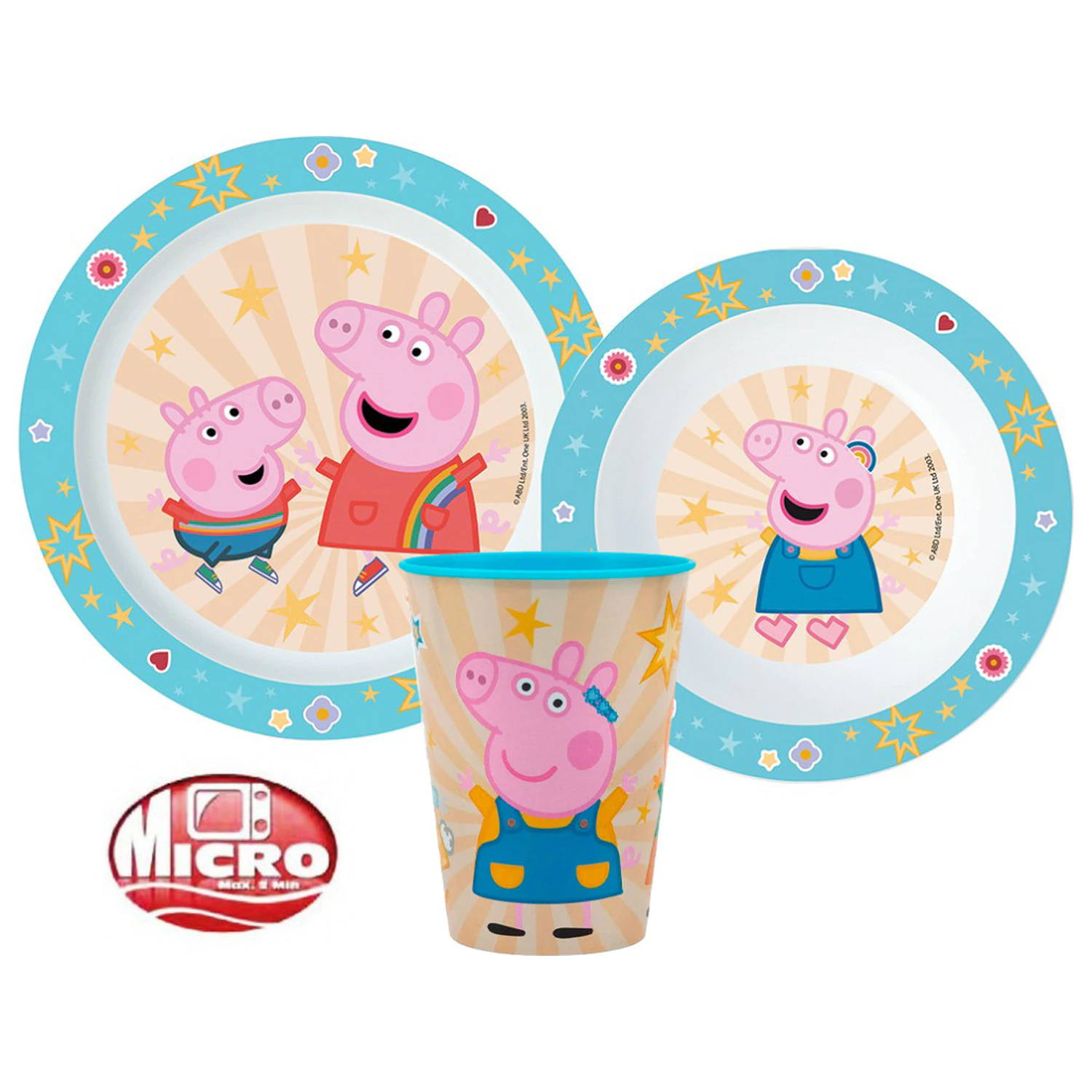 Peppa Pig Kindness jedálenská súprava, mikro plastová súprava, s 260 ml pohárom produktová fotografia