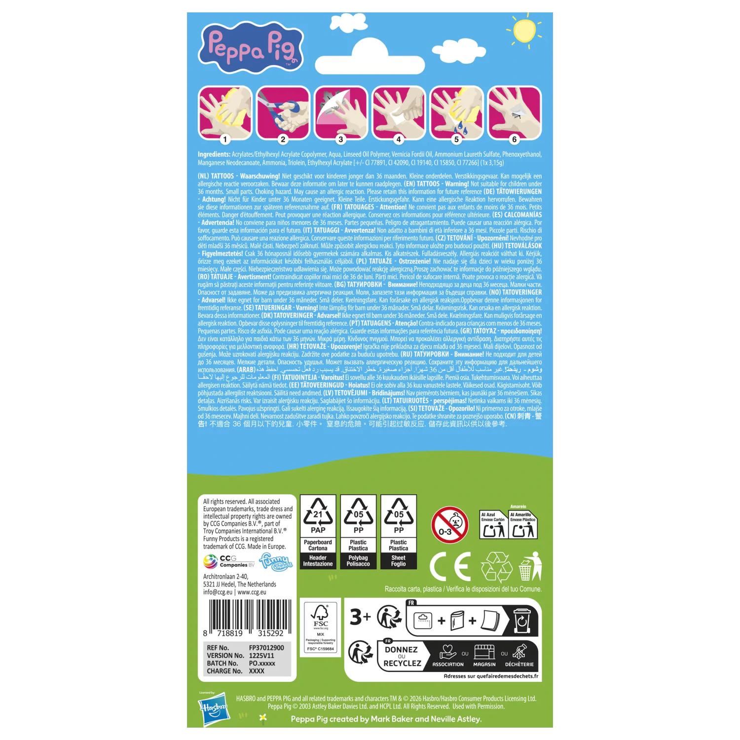 Peppa Pig Mermaid tetovanie 12 ks produktová fotografia