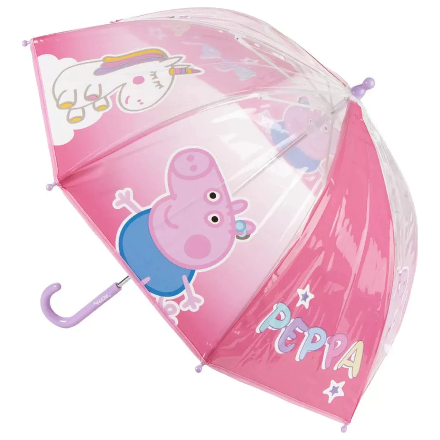Peppa Pig Unicorn Detský priesvitný dáždnik Ø71 cm produktová fotografia