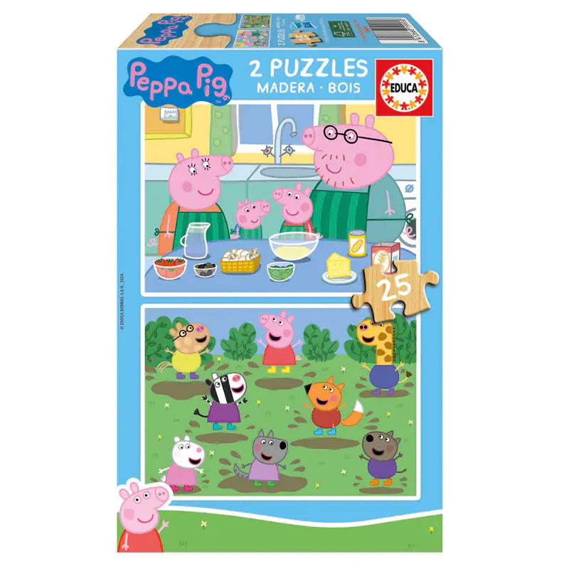 Peppa Pig drevené puzzle 2x25ks produktová fotografia
