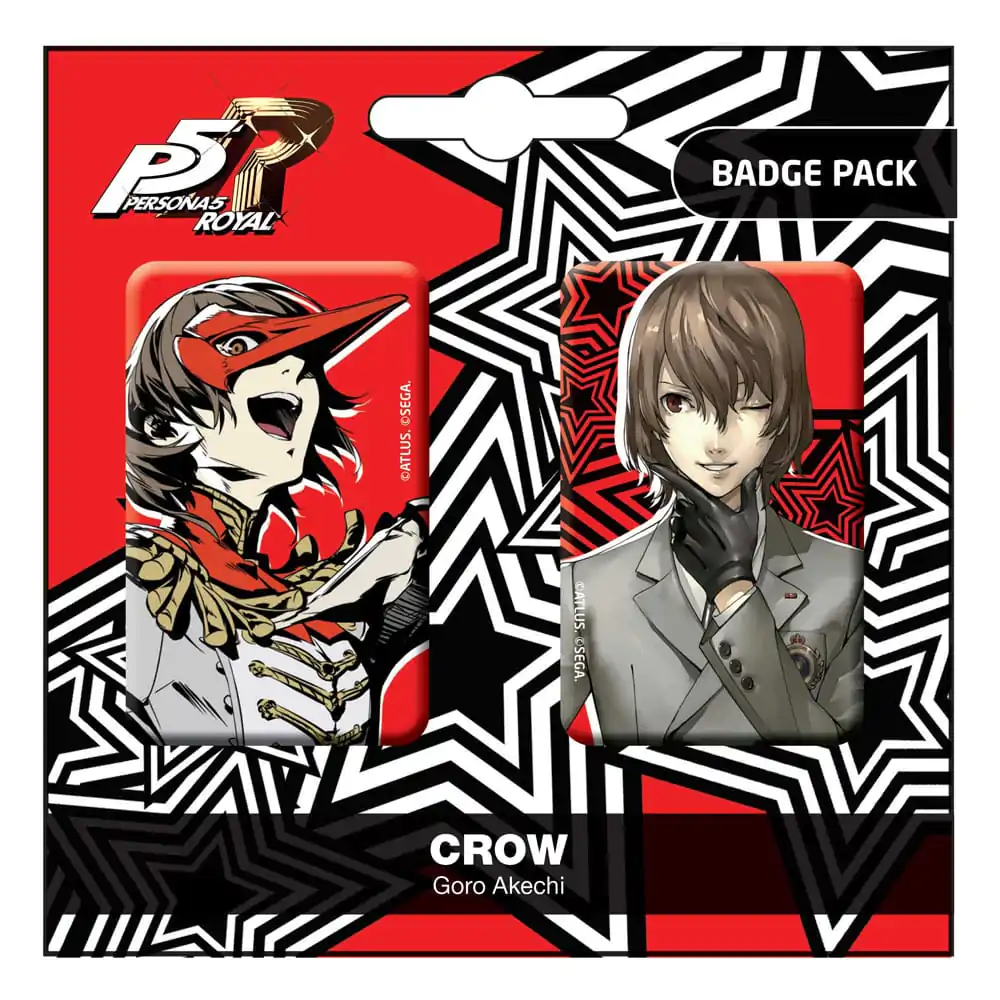 Persona 5 Royal Pin Badges 2-balenie Crow / Goro Akechi termékfotó