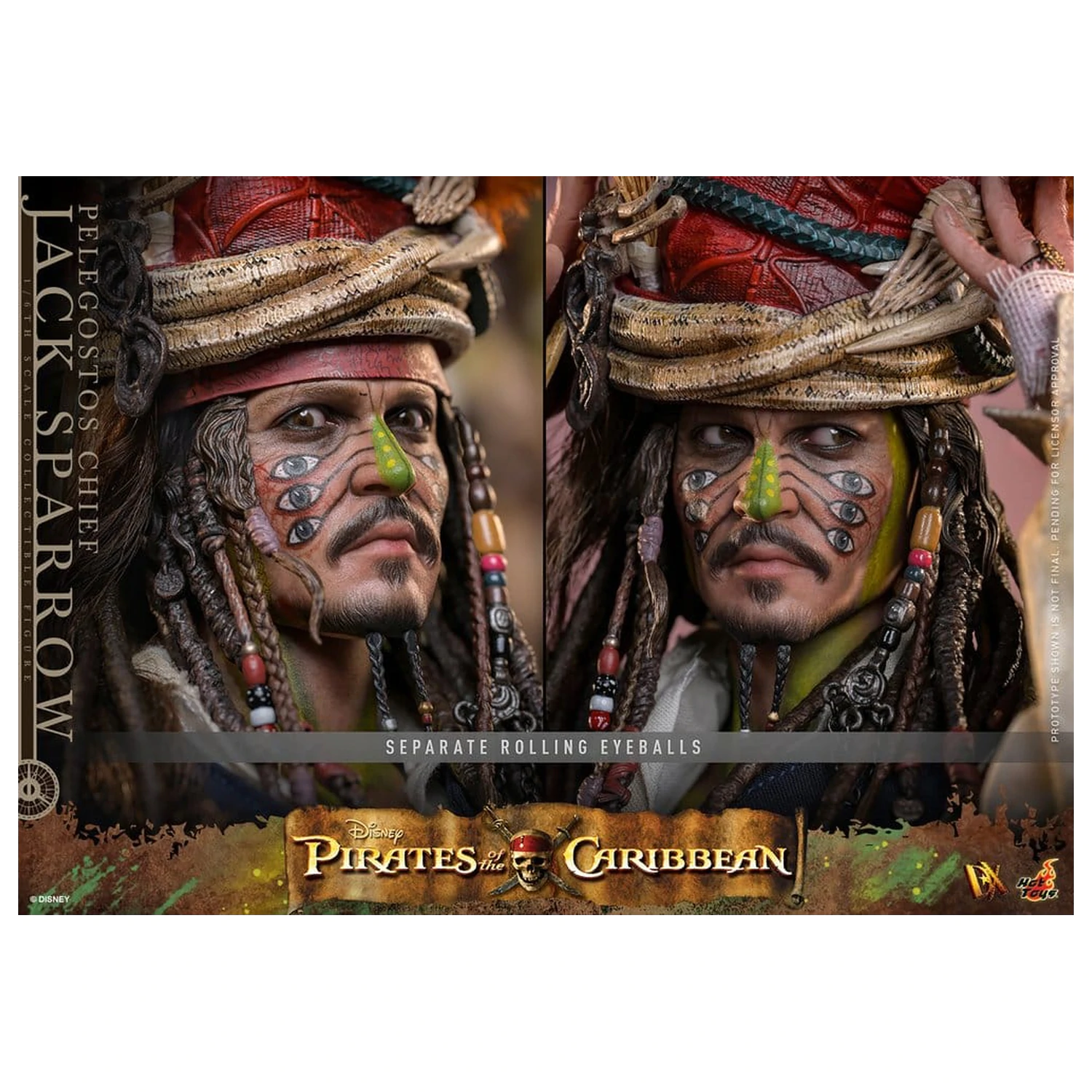 Pirates of the Caribbean: Dead Man's Chest Action DX figúrka 1/6 Pelegostos Chief Jack Sparrow 30 cm produktová fotografia