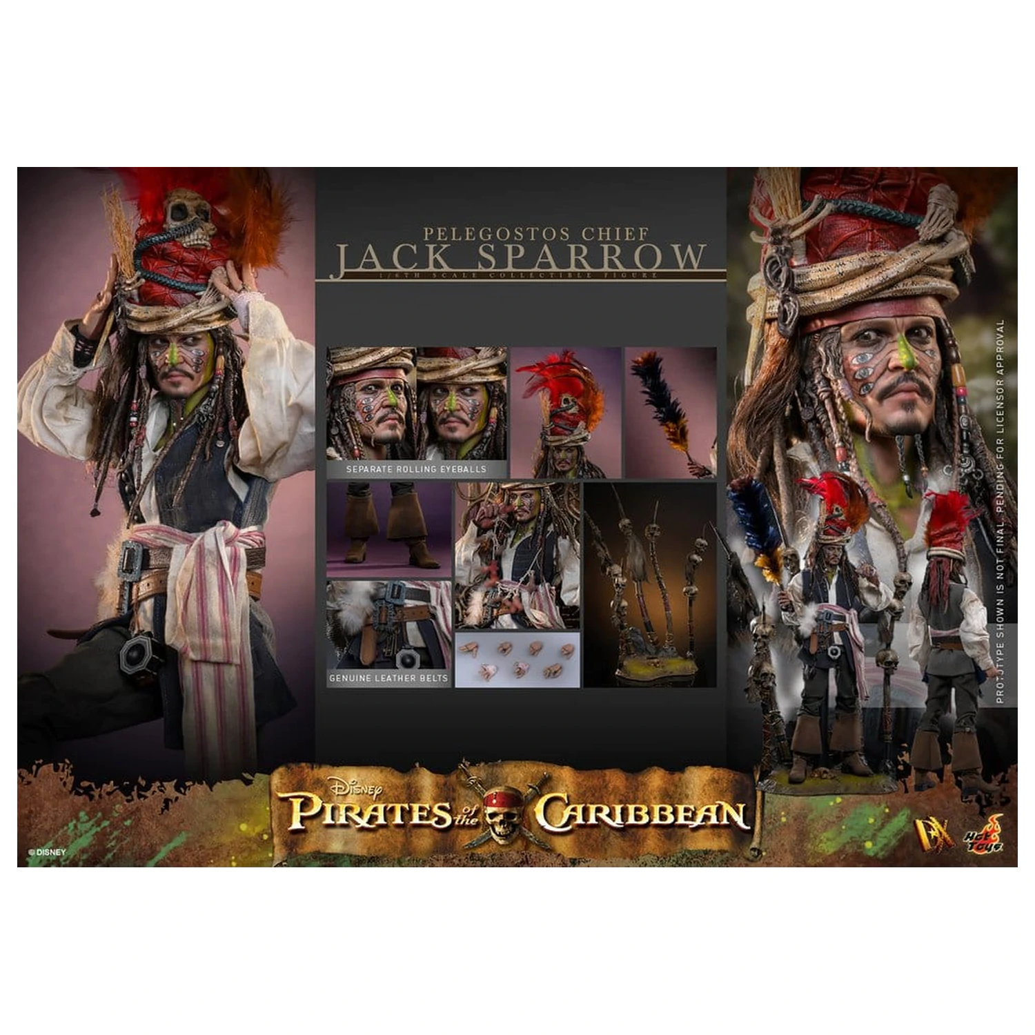 Pirates of the Caribbean: Dead Man's Chest Action DX figúrka 1/6 Pelegostos Chief Jack Sparrow 30 cm produktová fotografia