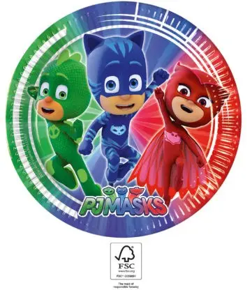 PJ Masks papierové taniere 8 ks 23 cm FSC produktová fotografia