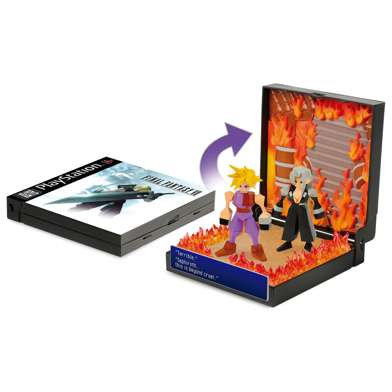 PlayStation Final Fantasy VII Burning at Nibelheim Diorama - Dioráma produktová fotografia