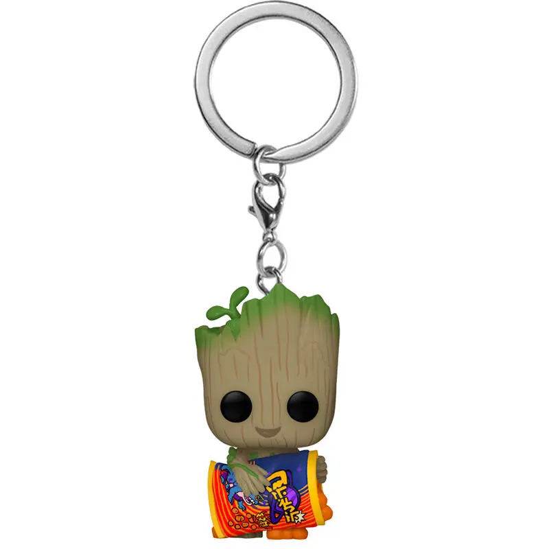 Prívesok na kľúče Pocket POP Marvel I am Groot - Groot with Cheese Puffs produktová fotografia