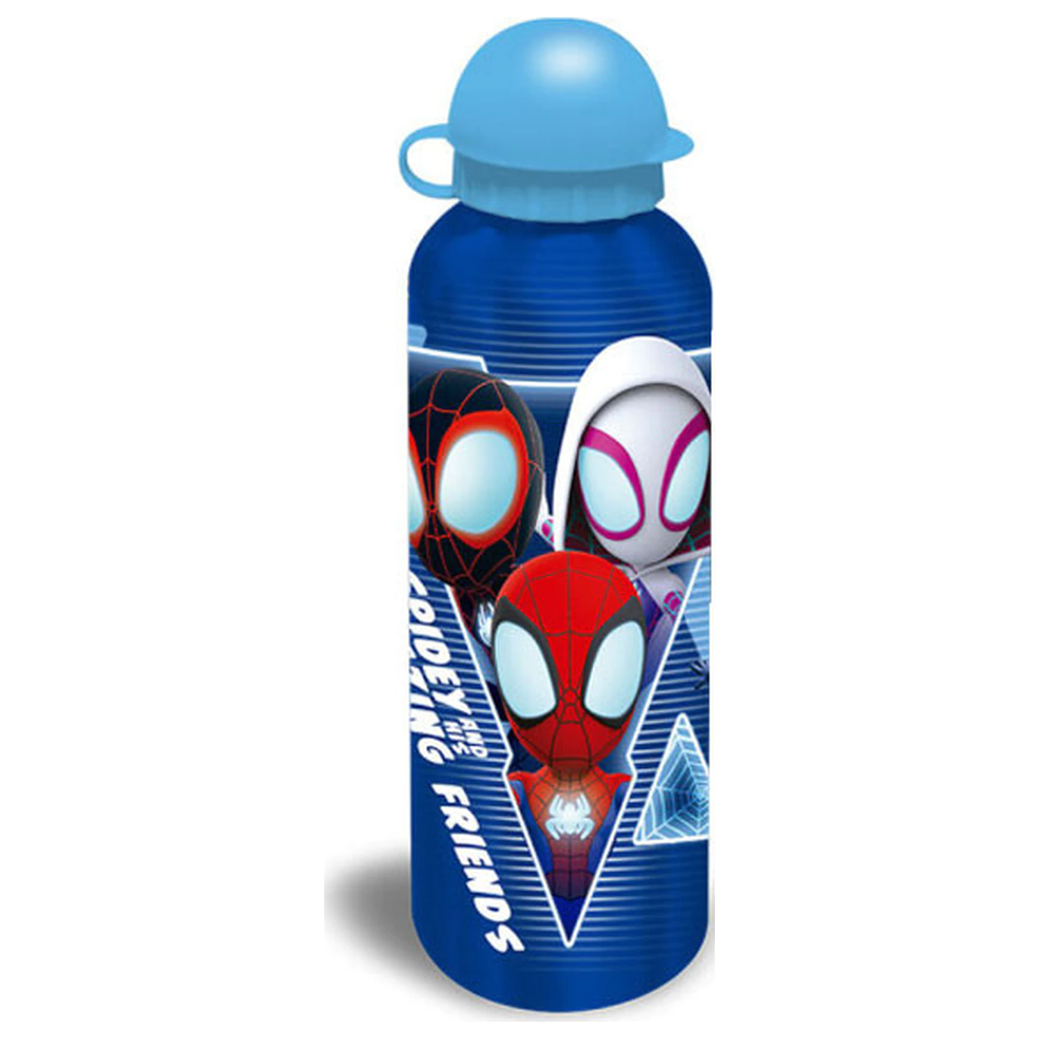 Spider-Man Blue Web hliníková fľaša na vodu s uzáverom s náustkom 500 ml produktová fotografia