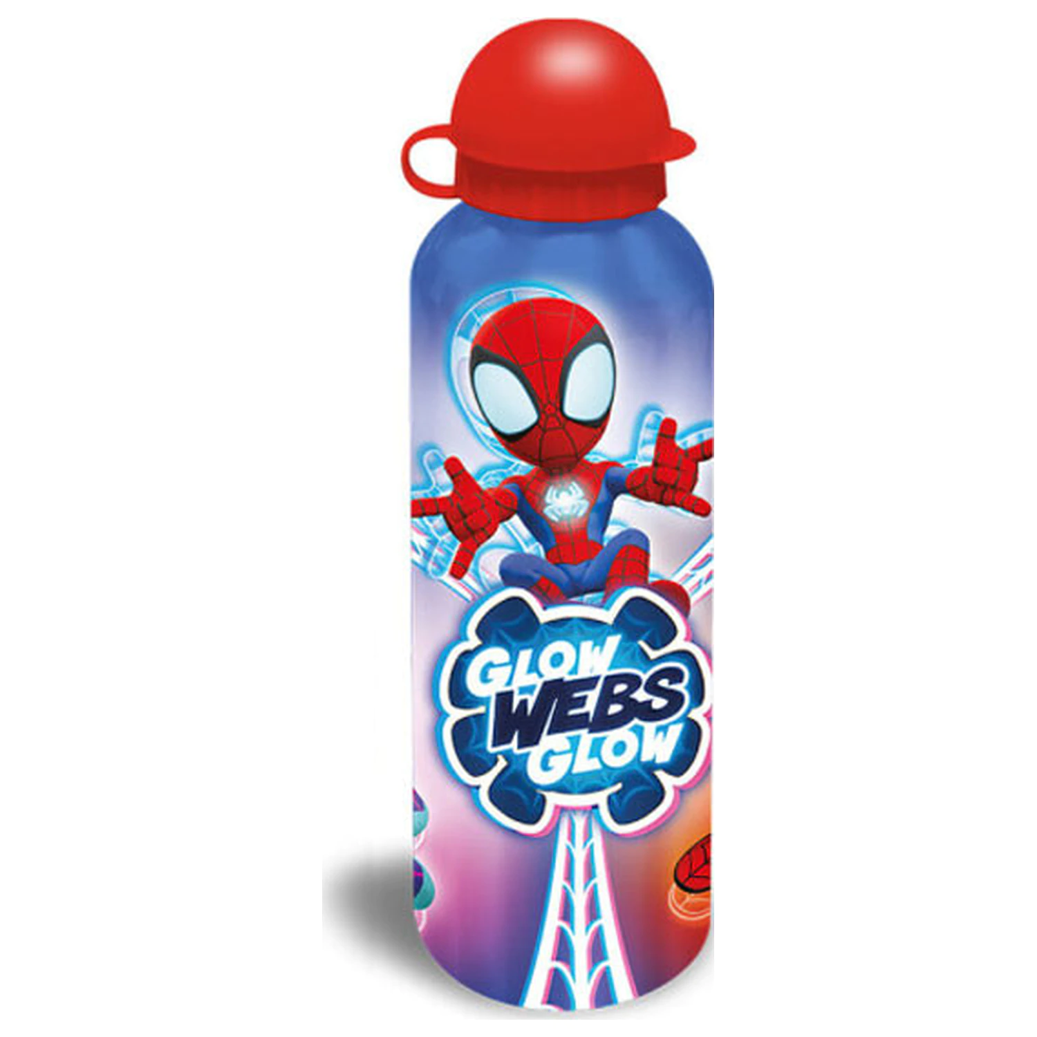 Spider-Man Glow Web hliníková fľaša na pitie s oblúkovým uzáverom 500 ml produktová fotografia