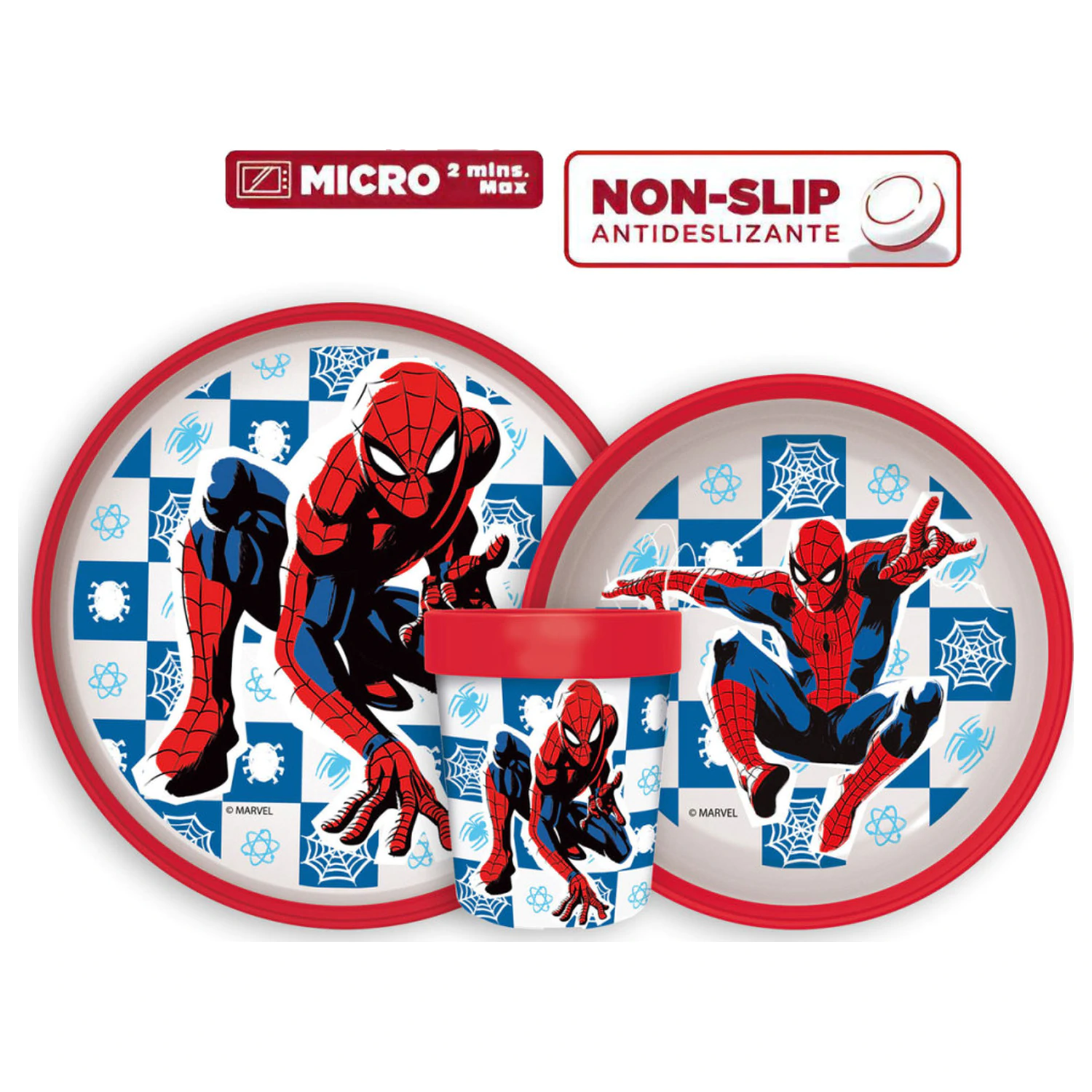 Spider-Man Midnight Flyer protišmykový jedálenský set, micro plastový set produktová fotografia