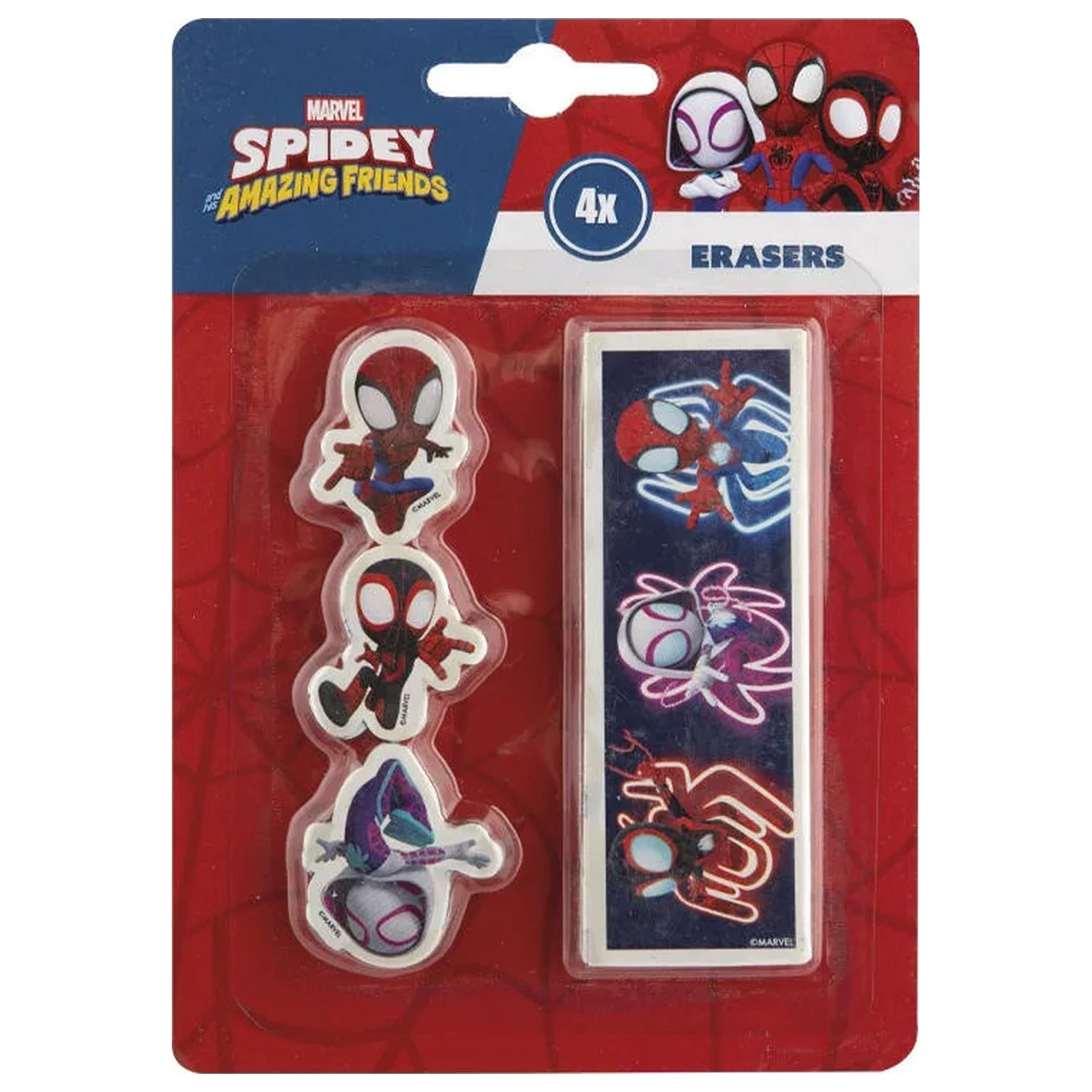 Spider-Man Spidey Friends tvarovaná sada gúm 4 ks produktová fotografia