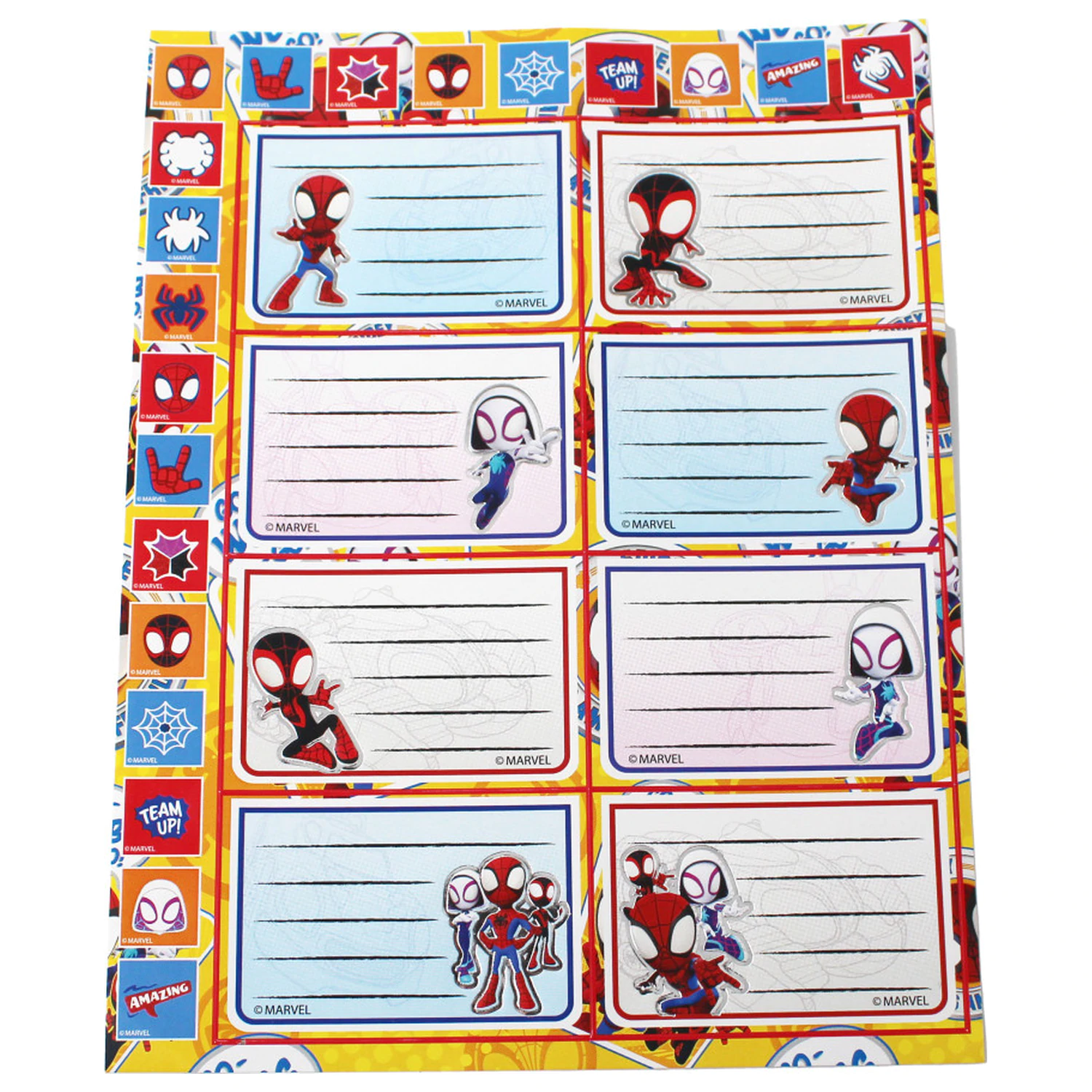 Spider-Man Spidey štítok na zošit s nálepkou, 16 ks produktová fotografia