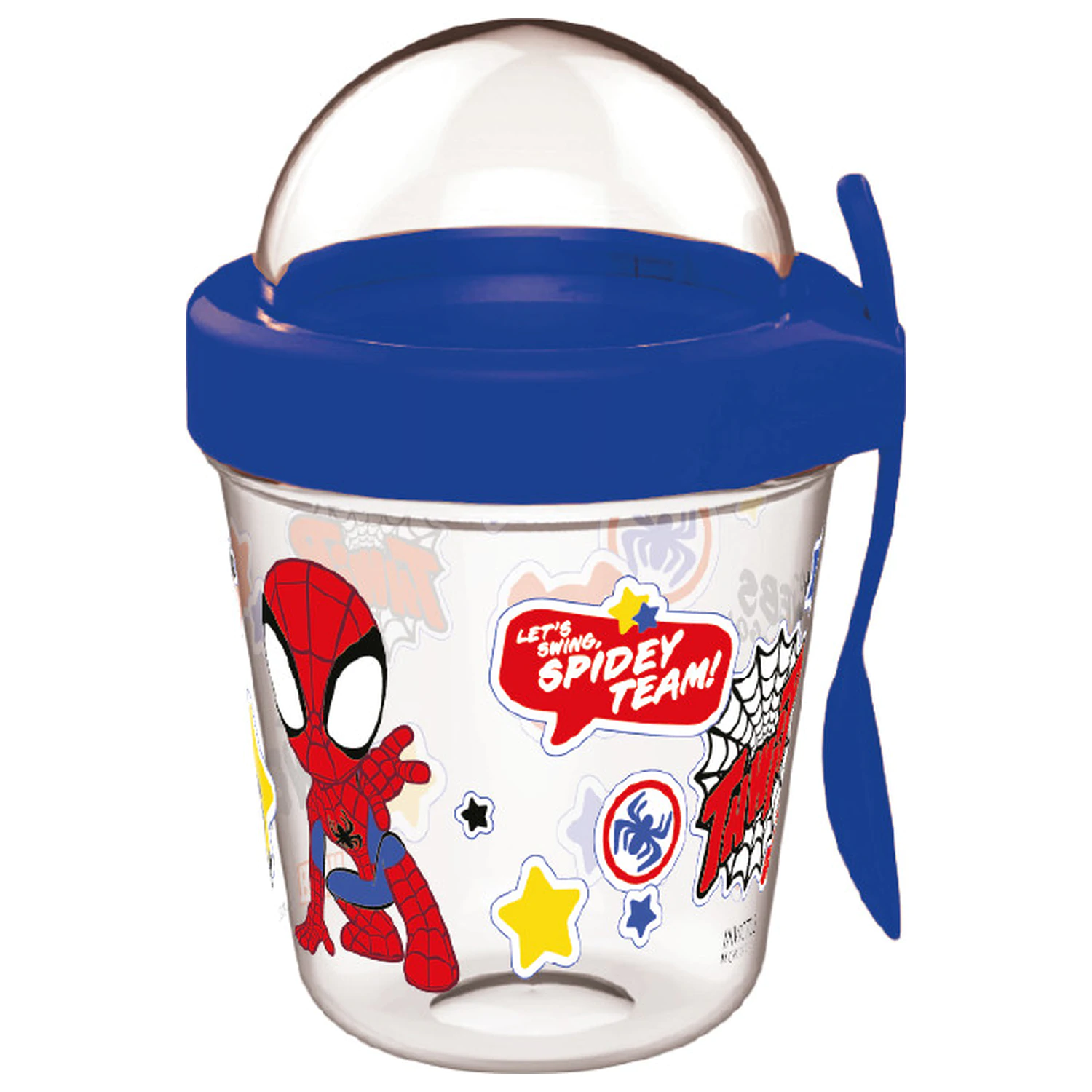Spider-Man Spidey pohár držiak na snack s vekom a lyžičkou 350 ml produktová fotografia