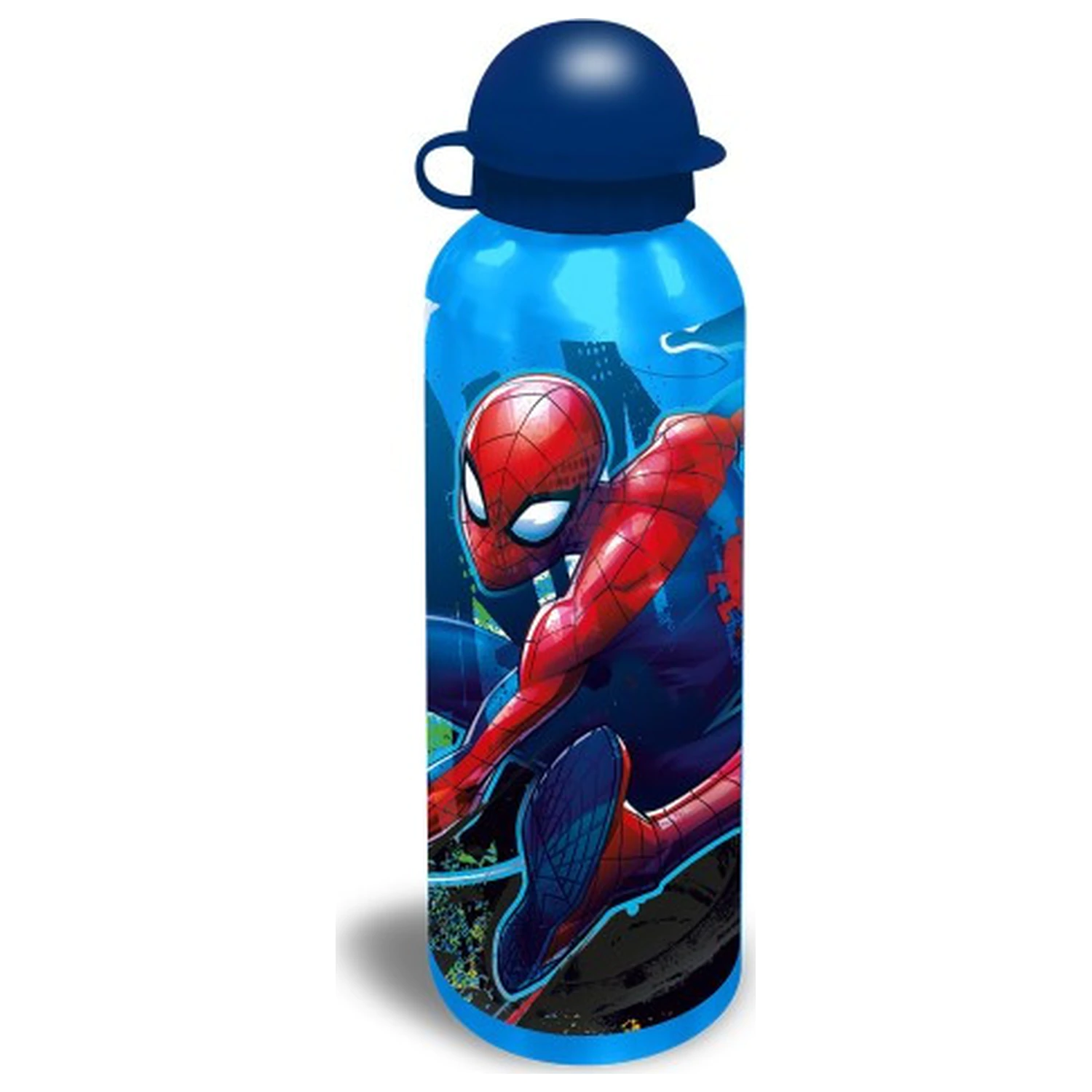 Spider-Man Web-Slinger modrá hliníková fľaša na vodu s uzáverom s náustkom 500 ml produktová fotografia