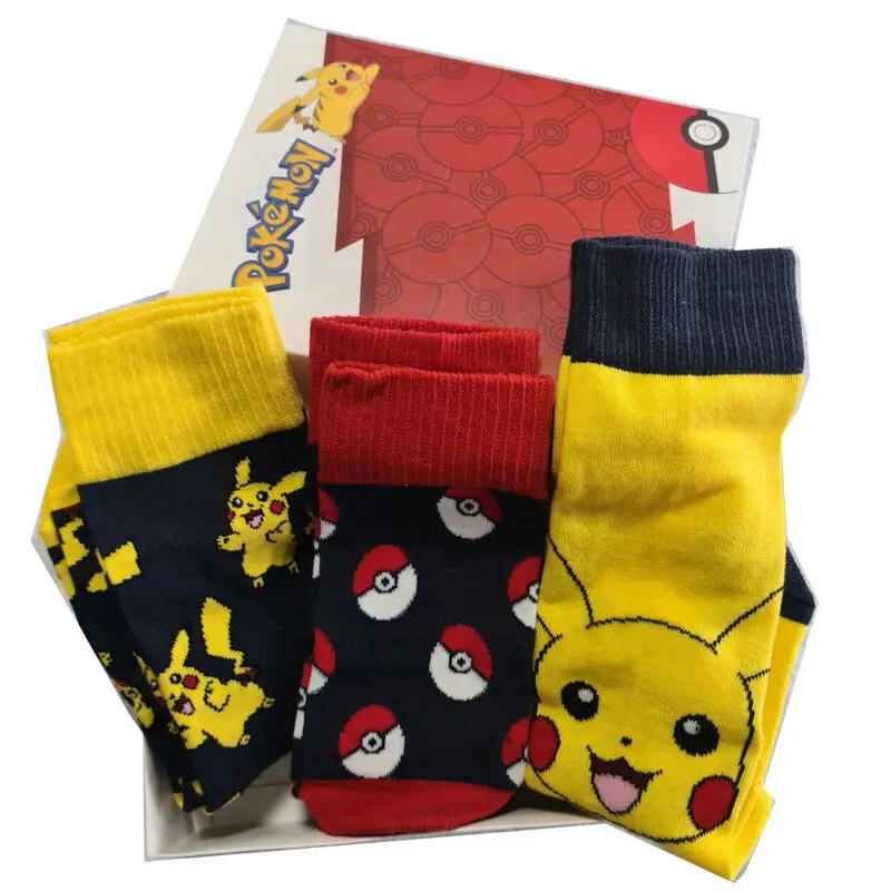 Pokemon assorted pack 3 páry ponožiek pre dospelých termékfotó