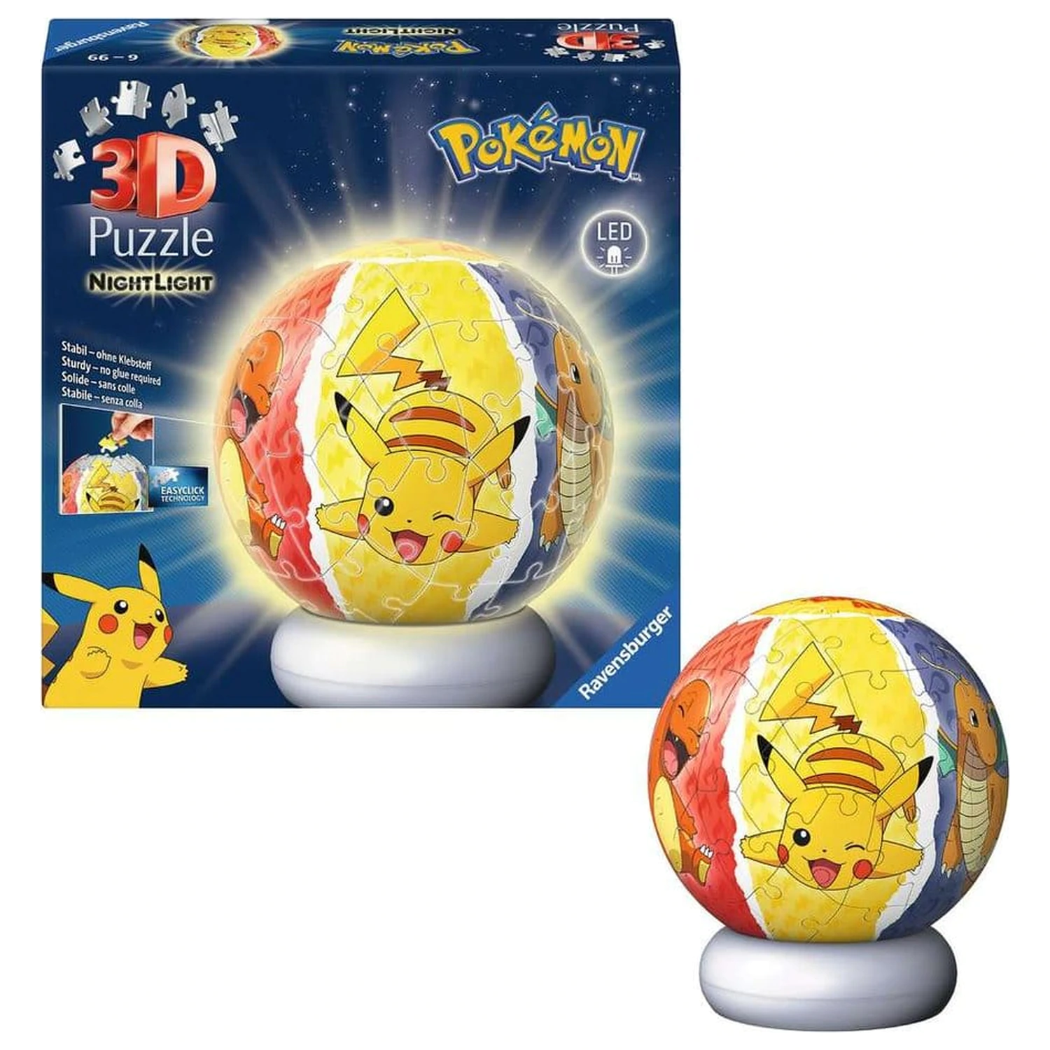 Pokémon 3D puzzle loptová nočná lampa (73 dielikov) produktová fotografia