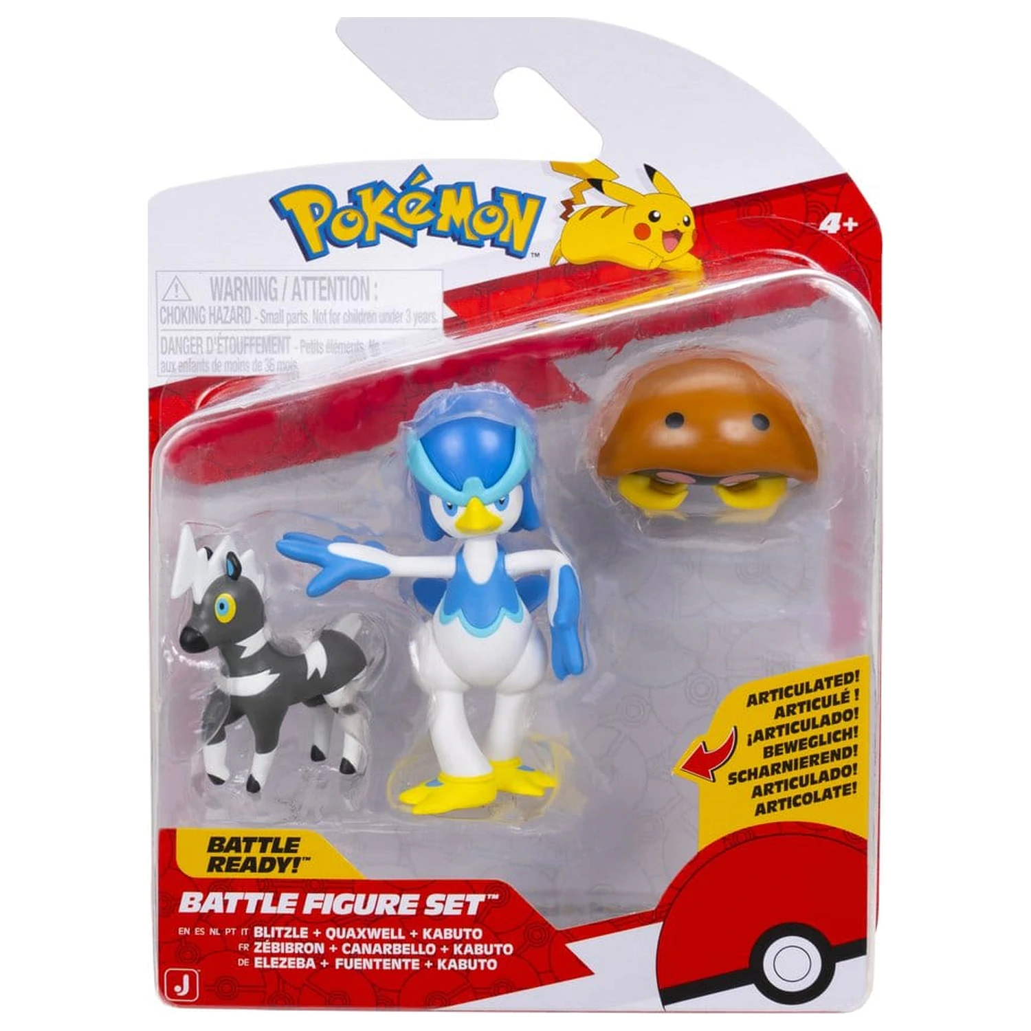 Pokémon bojová figúrka 3-balenie Blitzle, Kabuto & Quaxwell produktová fotografia