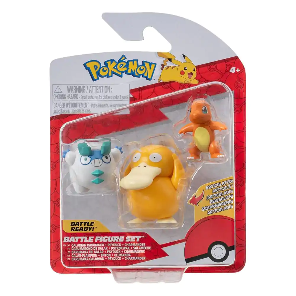 Pokémon Battle Figúrky Set 3-Pack Charmander #4, Galarian Darumaka, Psyduck 5 cm produktová fotografia